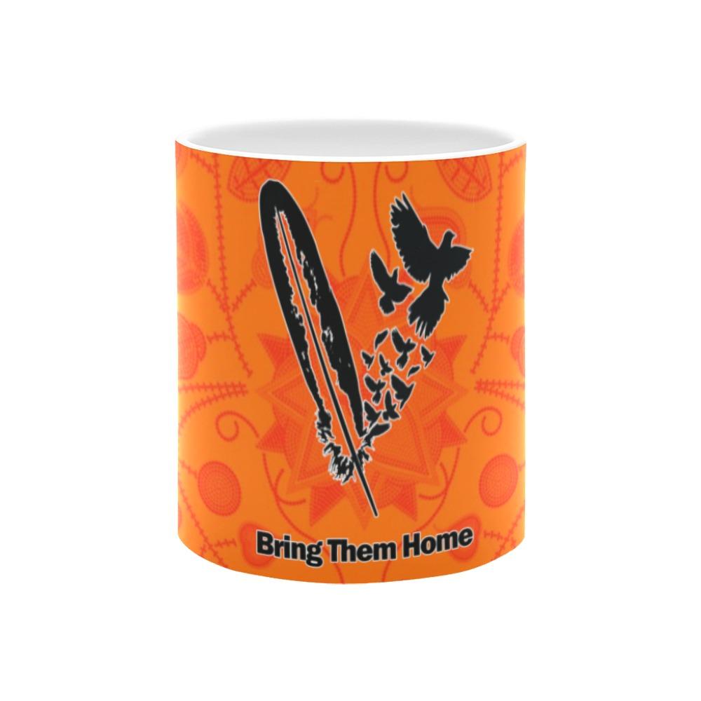 Floral Beadwork Real Orange Bring Them Home White Mug(11OZ) White Mug e-joyer