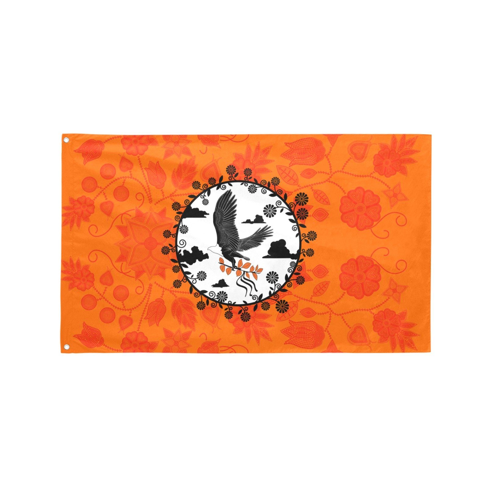 Floral Beadwork Real Orange Carrying Their Prayers Garden Flag 59"x35" Garden Flag 59"x35" e-joyer