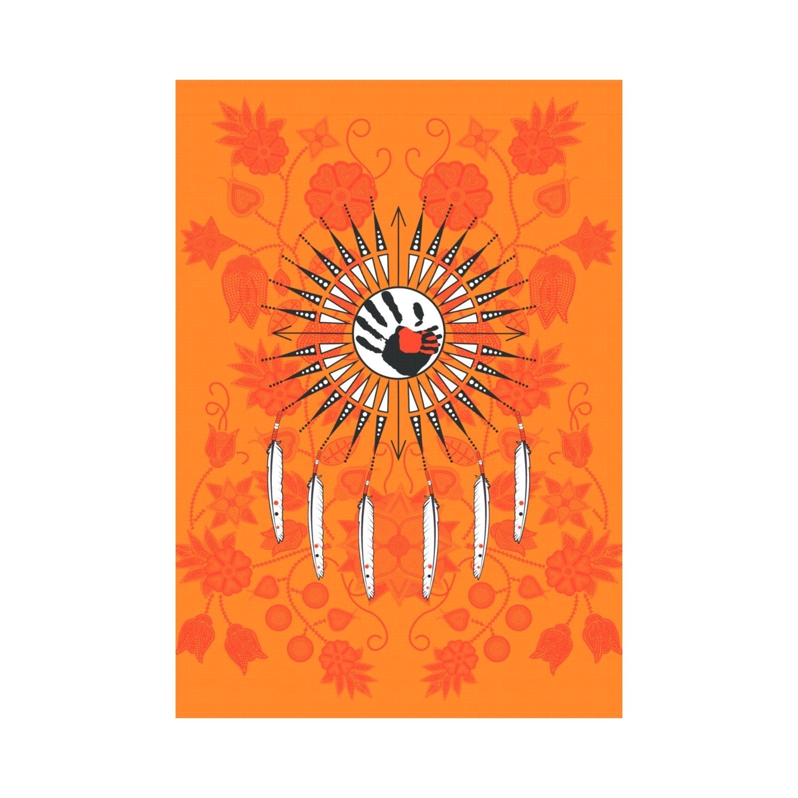 Floral Beadwork Real Orange - Feather Directions Garden Flag 28''x40'' (Two Sides Printing) Garden Flag 28‘’x40‘’ (Two Sides) e-joyer