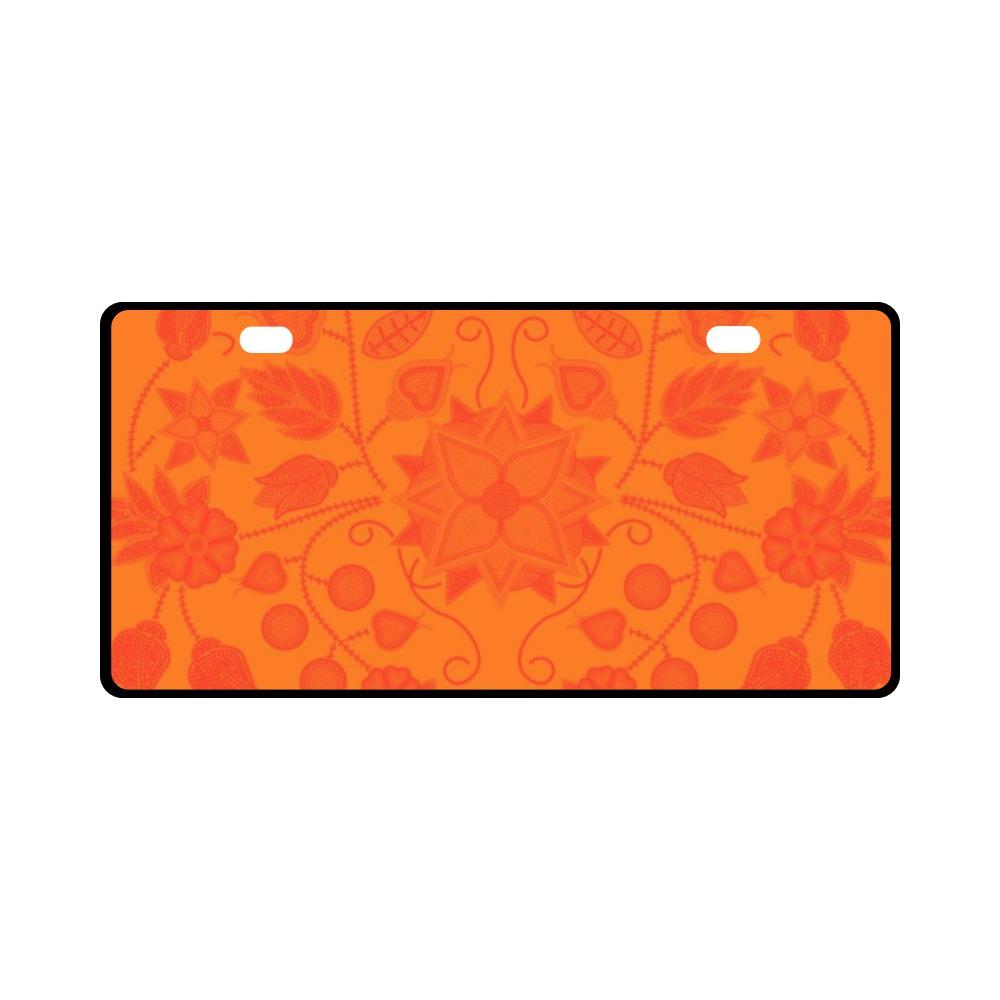 Floral Beadwork Real Orange License Plate License Plate e-joyer