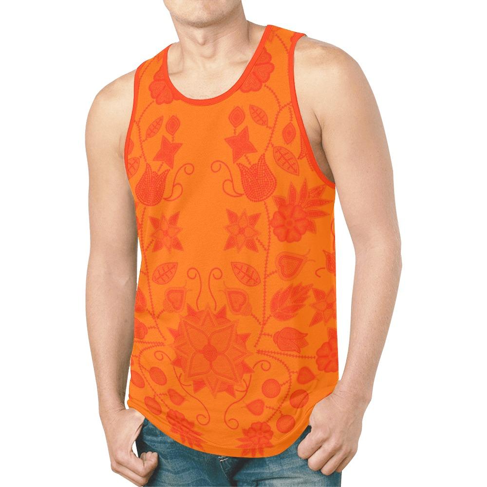 Floral Beadwork Real Orange New All Over Print Tank Top for Men (Model T46) New All Over Print Tank Top for Men (T46) e-joyer
