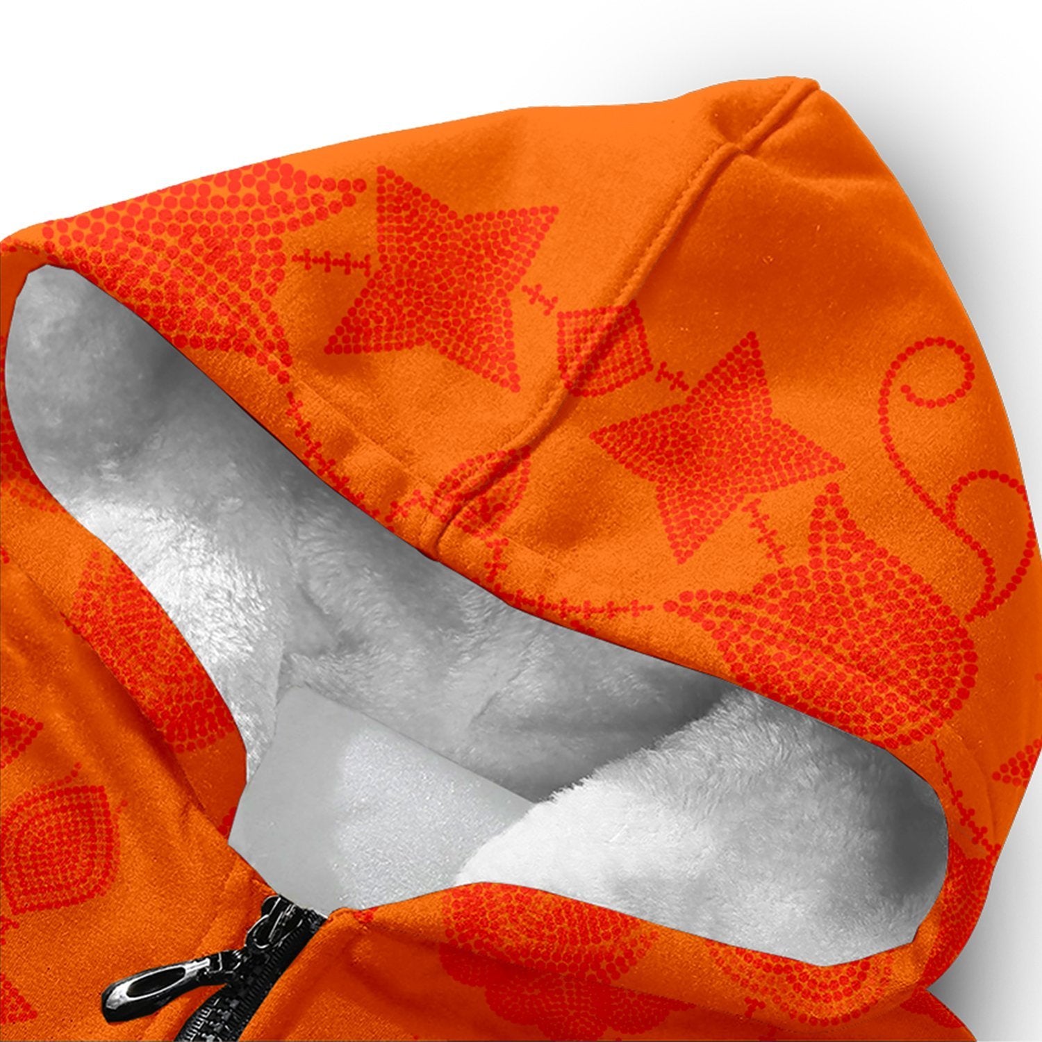 Floral Beadwork Real Orange Orange Sherpa Hoodie hoodie Herman