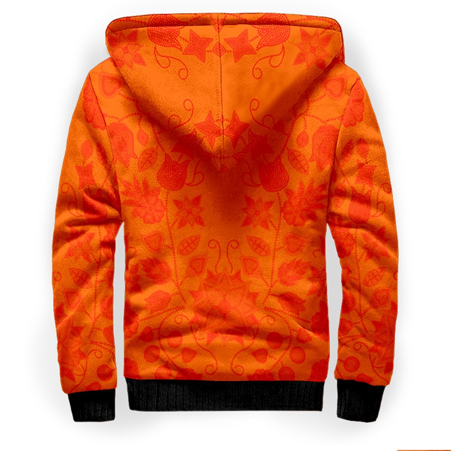 Floral Beadwork Real Orange Orange Sherpa Hoodie hoodie Herman