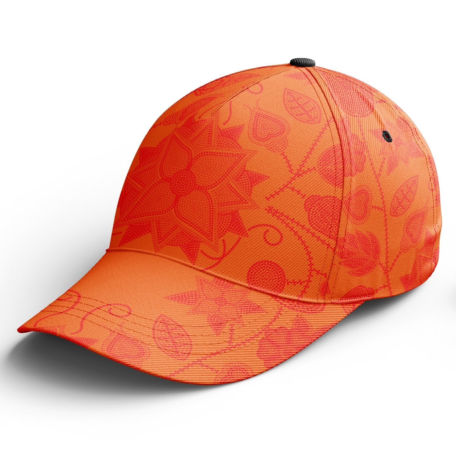 Floral Beadwork Real Orange Snapback Hat hat Herman