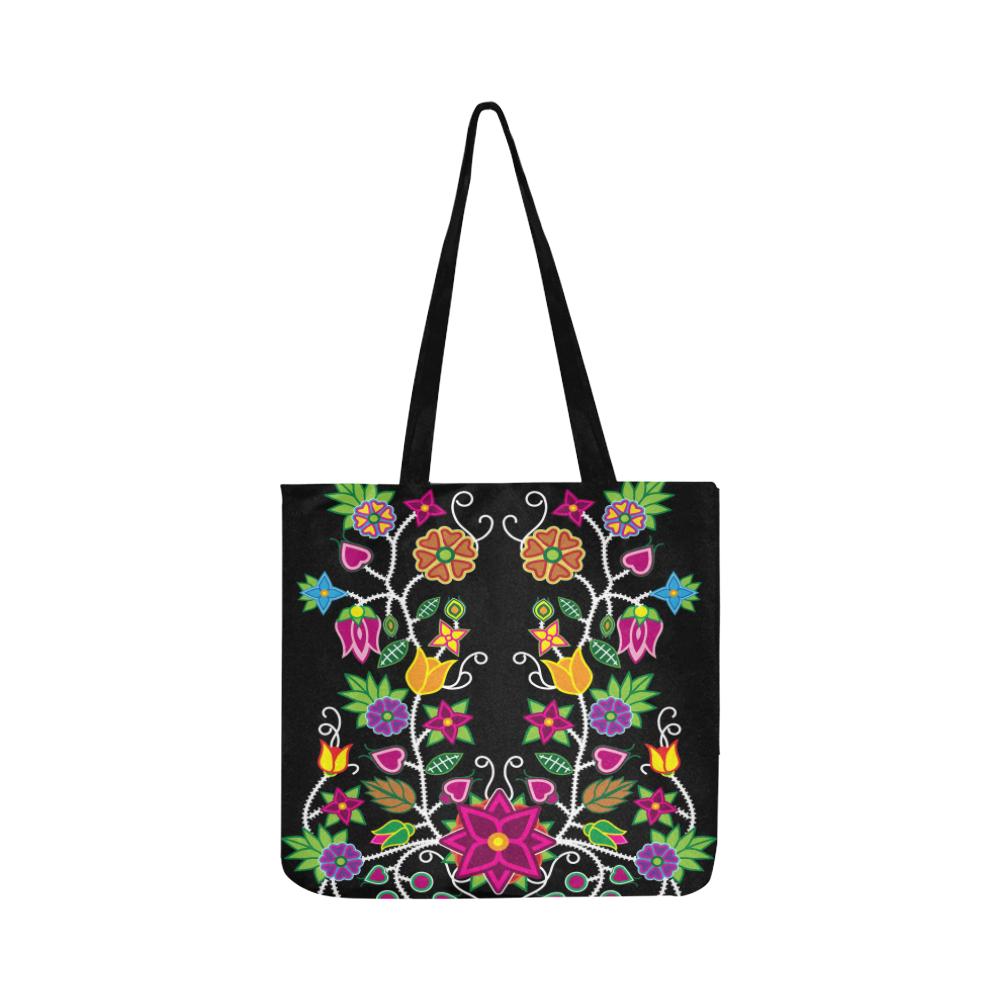 Floral Beadwork Reusable Shopping Bag Model 1660 (Two sides) Shopping Tote Bag (1660) e-joyer 