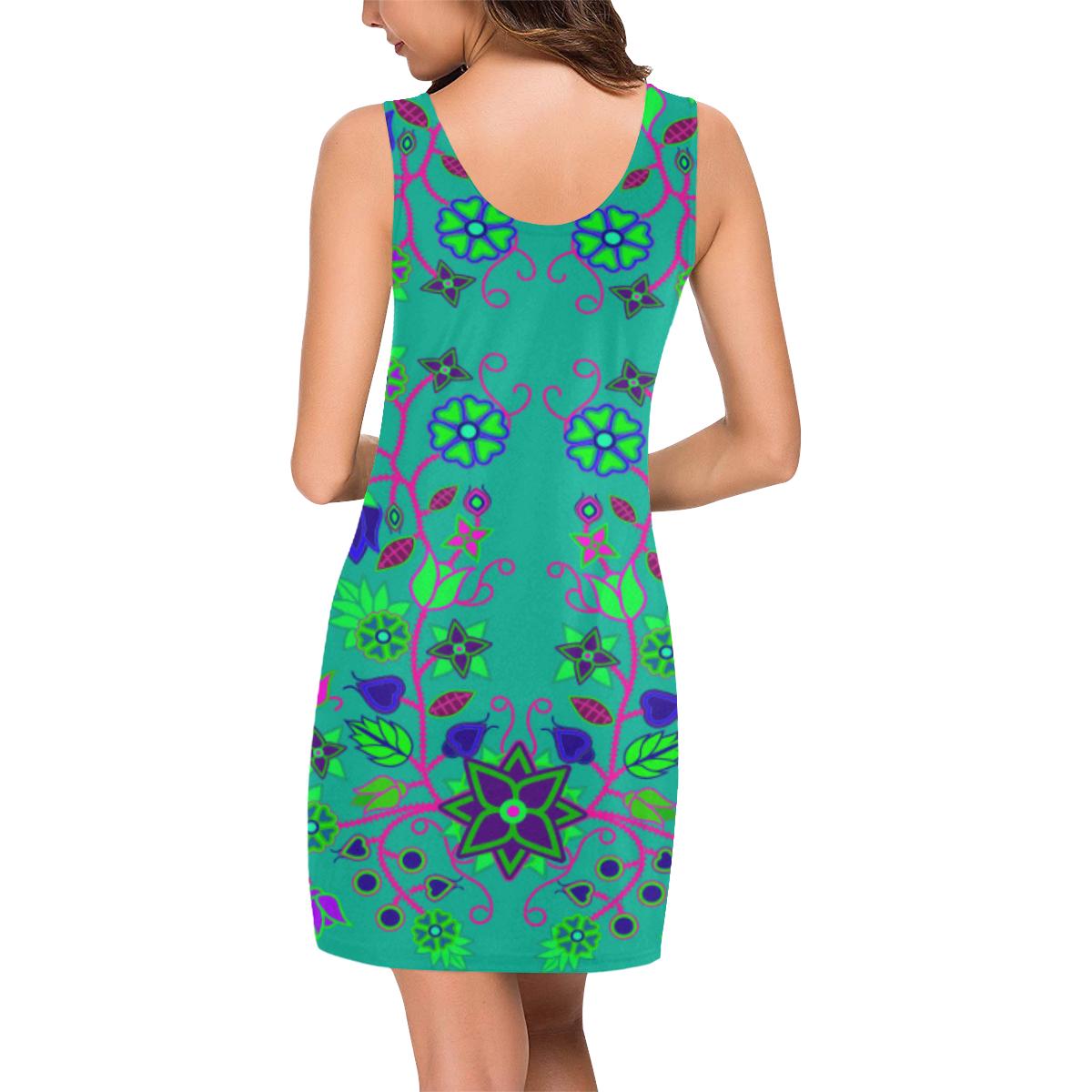 Floral Beadwork Seven Clans Deep Lake IkstsÃmiwa Vest Dress (Model D06) Medea Vest Dress (D06) e-joyer