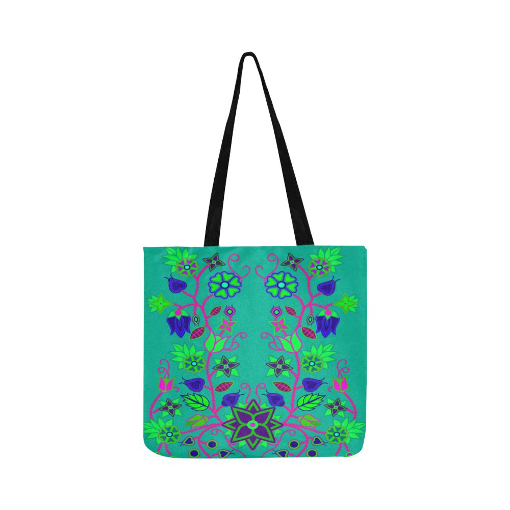 Floral Beadwork Seven Clans Deep Lake Reusable Shopping Bag Model 1660 (Two sides) Shopping Tote Bag (1660) e-joyer