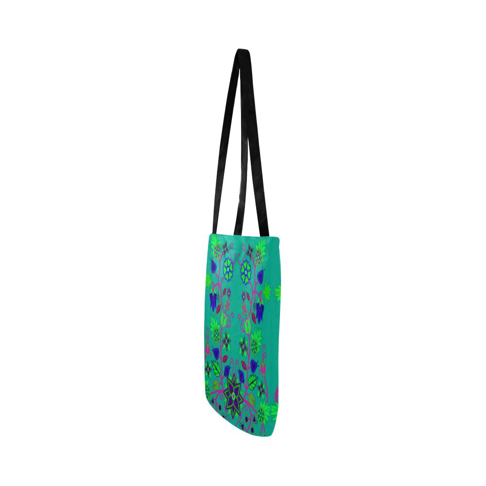 Floral Beadwork Seven Clans Deep Lake Reusable Shopping Bag Model 1660 (Two sides) Shopping Tote Bag (1660) e-joyer