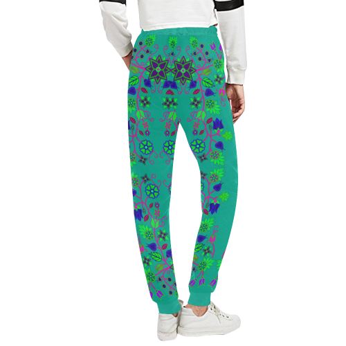 Floral Beadwork Seven Clans Deep Lake Women's All Over Print Sweatpants (Model L11) Women's All Over Print Sweatpants (L11) e-joyer