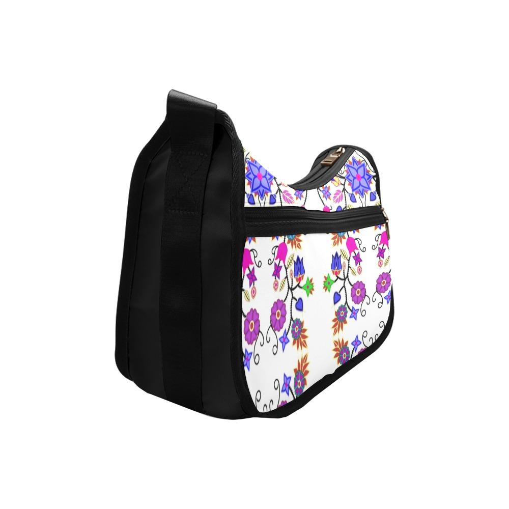 Floral Beadwork Seven Clans White Crossbody Bags (Model 1616) Crossbody Bags (1616) e-joyer