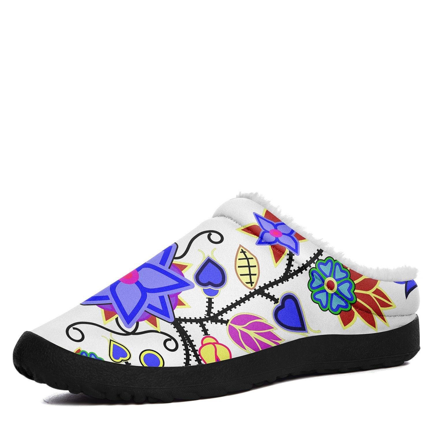 Floral Beadwork Seven Clans White Ikinnii Indoor Slipper 49 Dzine