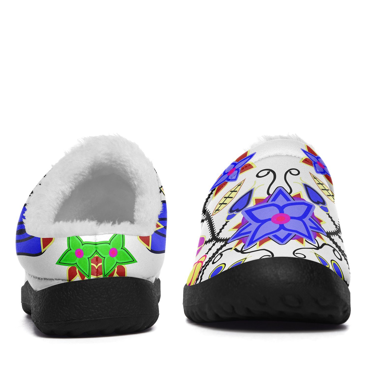 Floral Beadwork Seven Clans White Ikinnii Indoor Slipper 49 Dzine