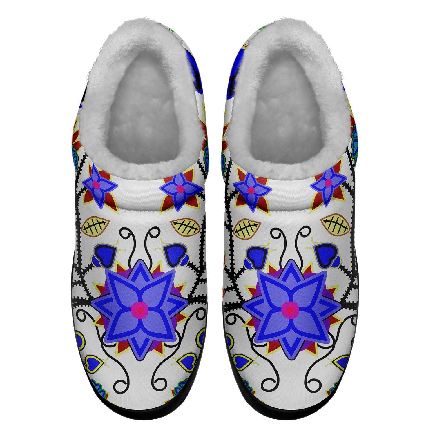 Floral Beadwork Seven Clans White Ikinnii Indoor Slipper 49 Dzine
