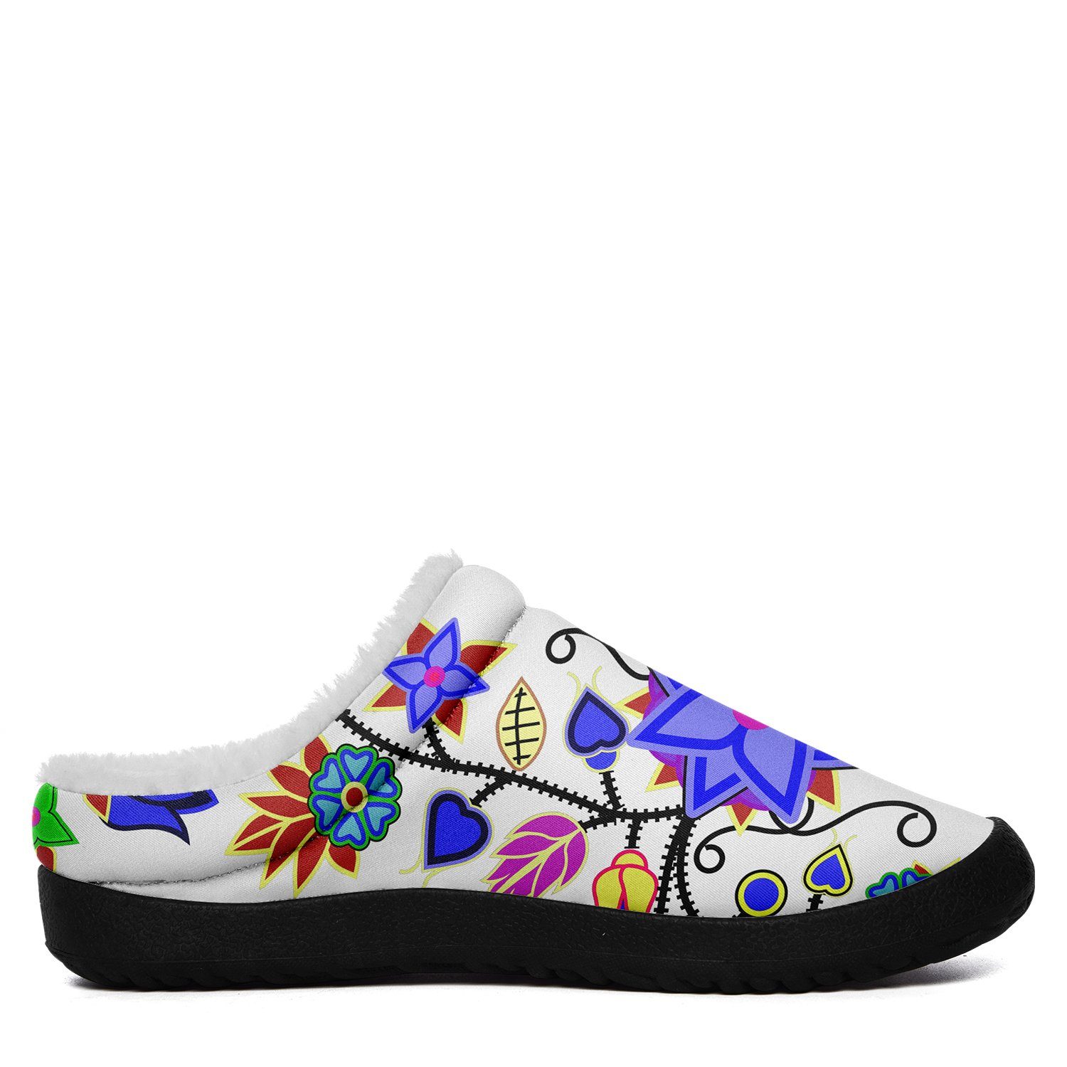 Floral Beadwork Seven Clans White Ikinnii Indoor Slipper 49 Dzine