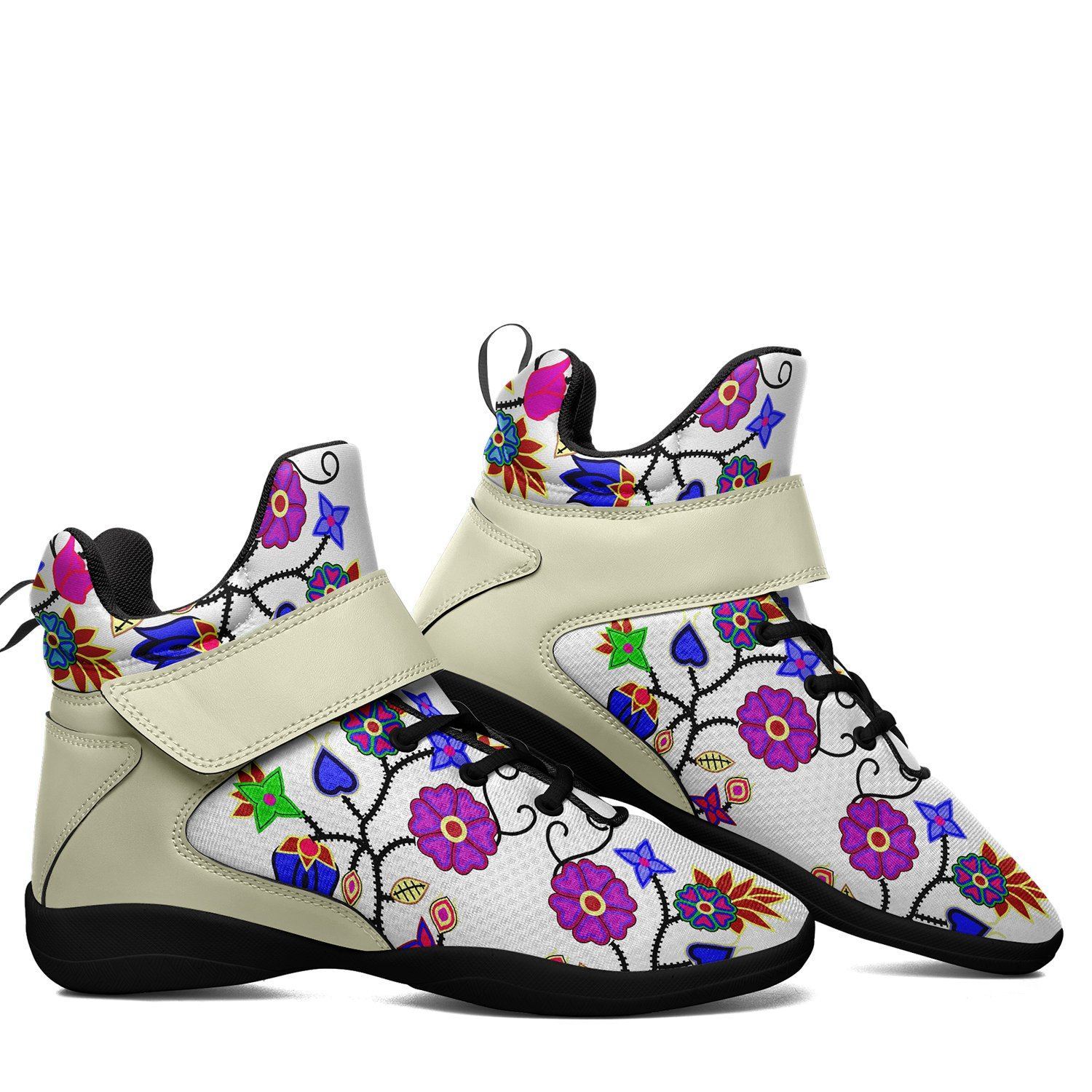 Floral Beadwork Seven Clans White Ipottaa Basketball / Sport High Top Shoes 49 Dzine