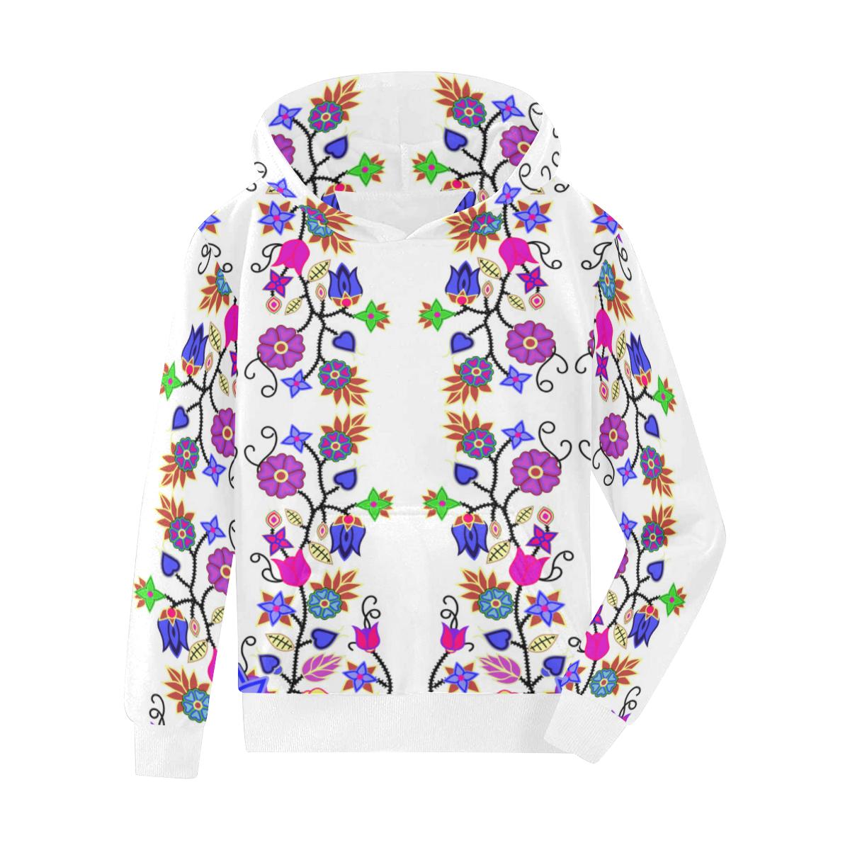 Floral Beadwork Seven Clans White Kids' All Over Print Hoodie (Model H38) Kids' AOP Hoodie (H38) e-joyer
