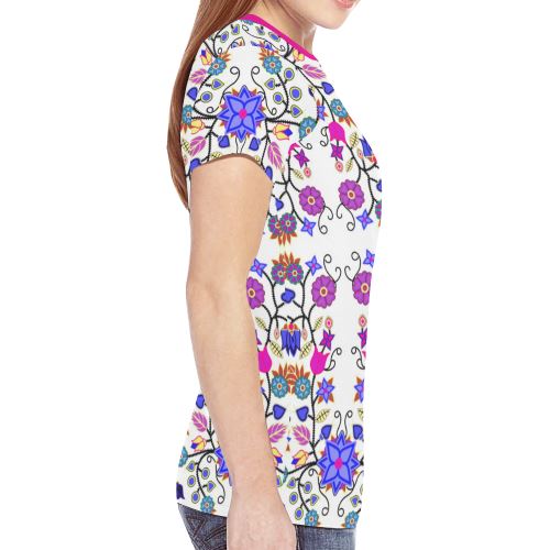 Floral Beadwork Seven Clans White New All Over Print T-shirt for Women (Model T45) New All Over Print T-shirt for Women (T45) e-joyer