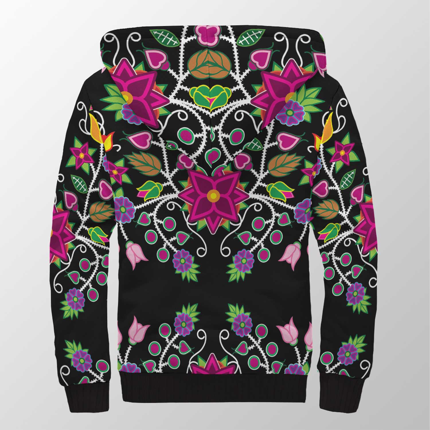 Floral Beadwork Sherpa Hoodie 49 Dzine