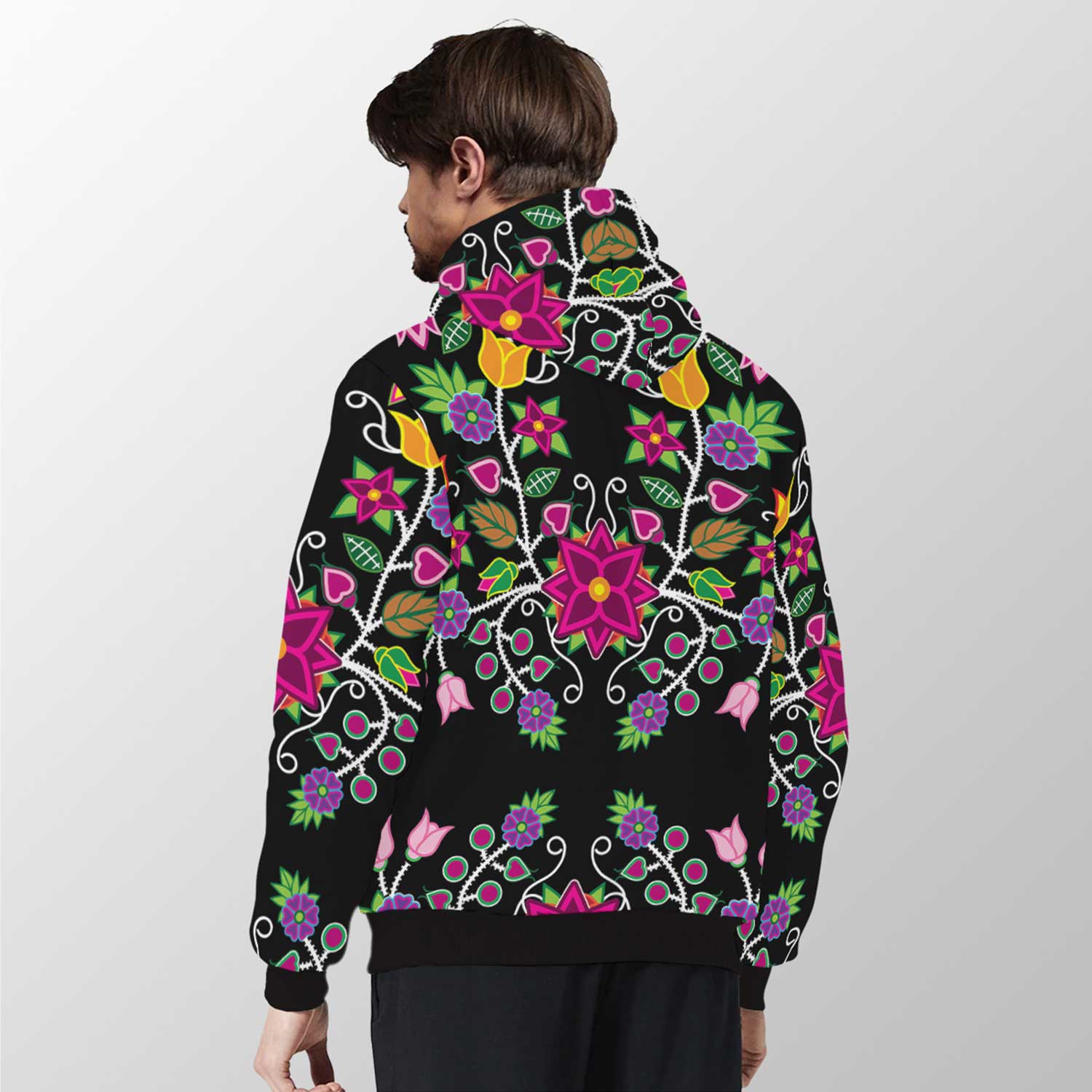 Floral Beadwork Sherpa Hoodie 49 Dzine