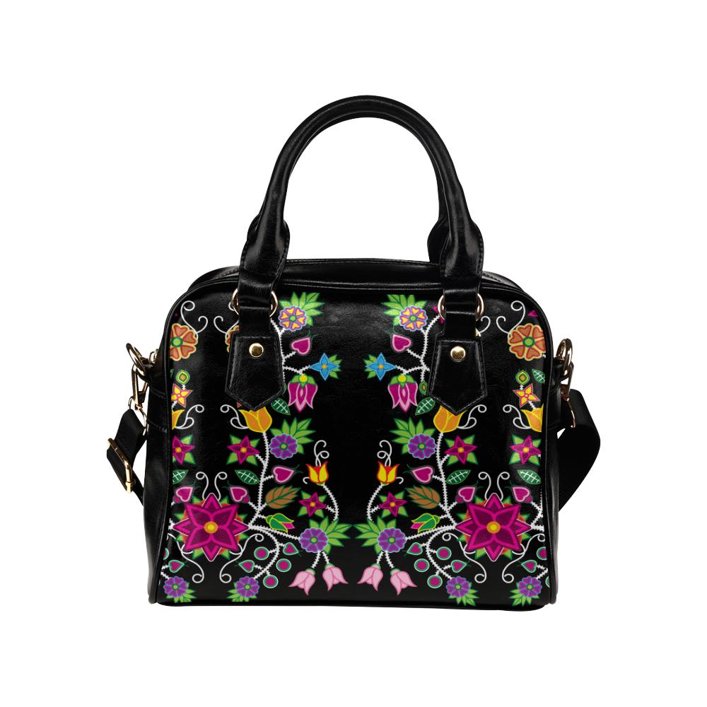 Floral Beadwork Shoulder Handbag (Model 1634) Shoulder Handbags (1634) e-joyer