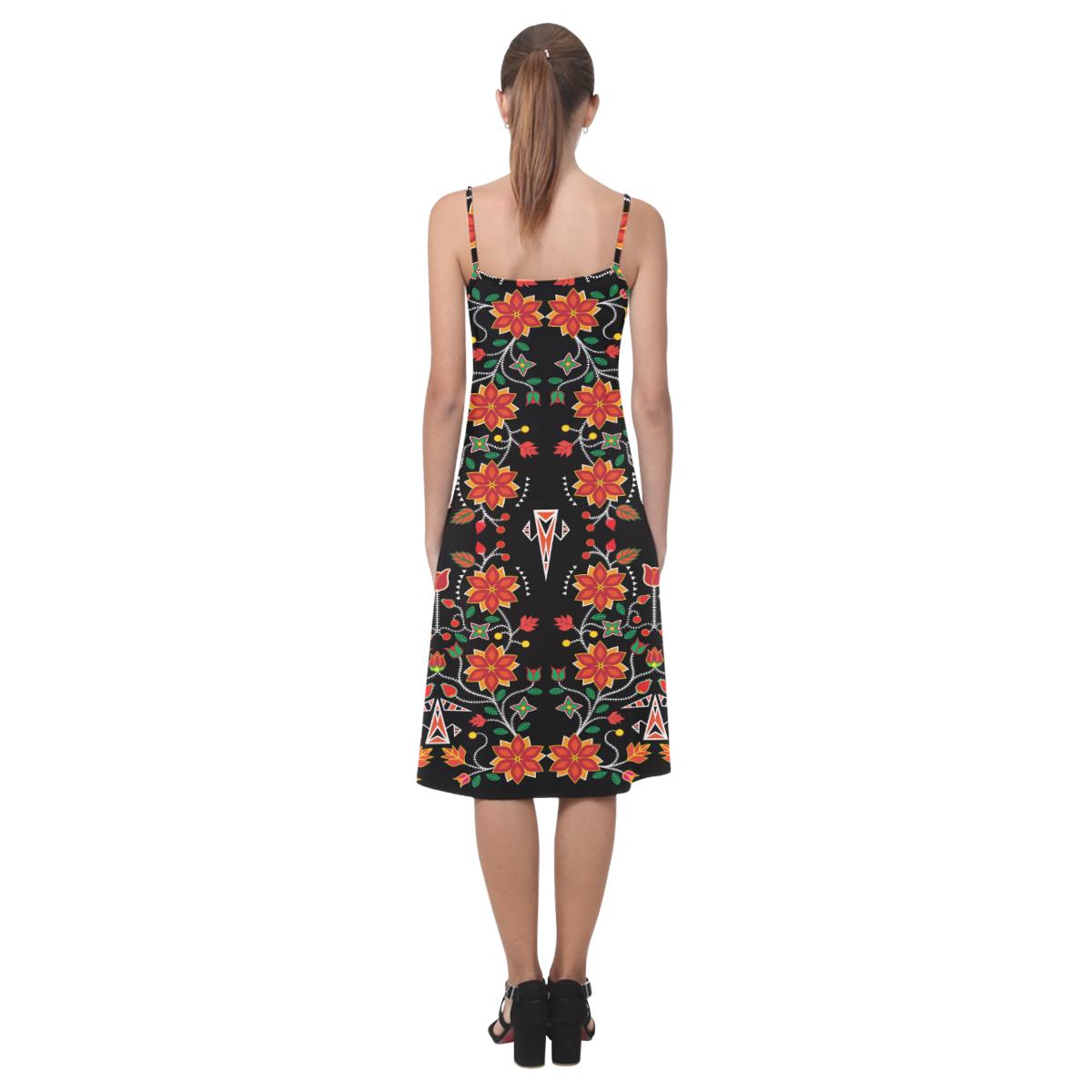Floral Beadwork Six Bands Alcestis Slip Dress (Model D05) Alcestis Slip Dress (D05) e-joyer