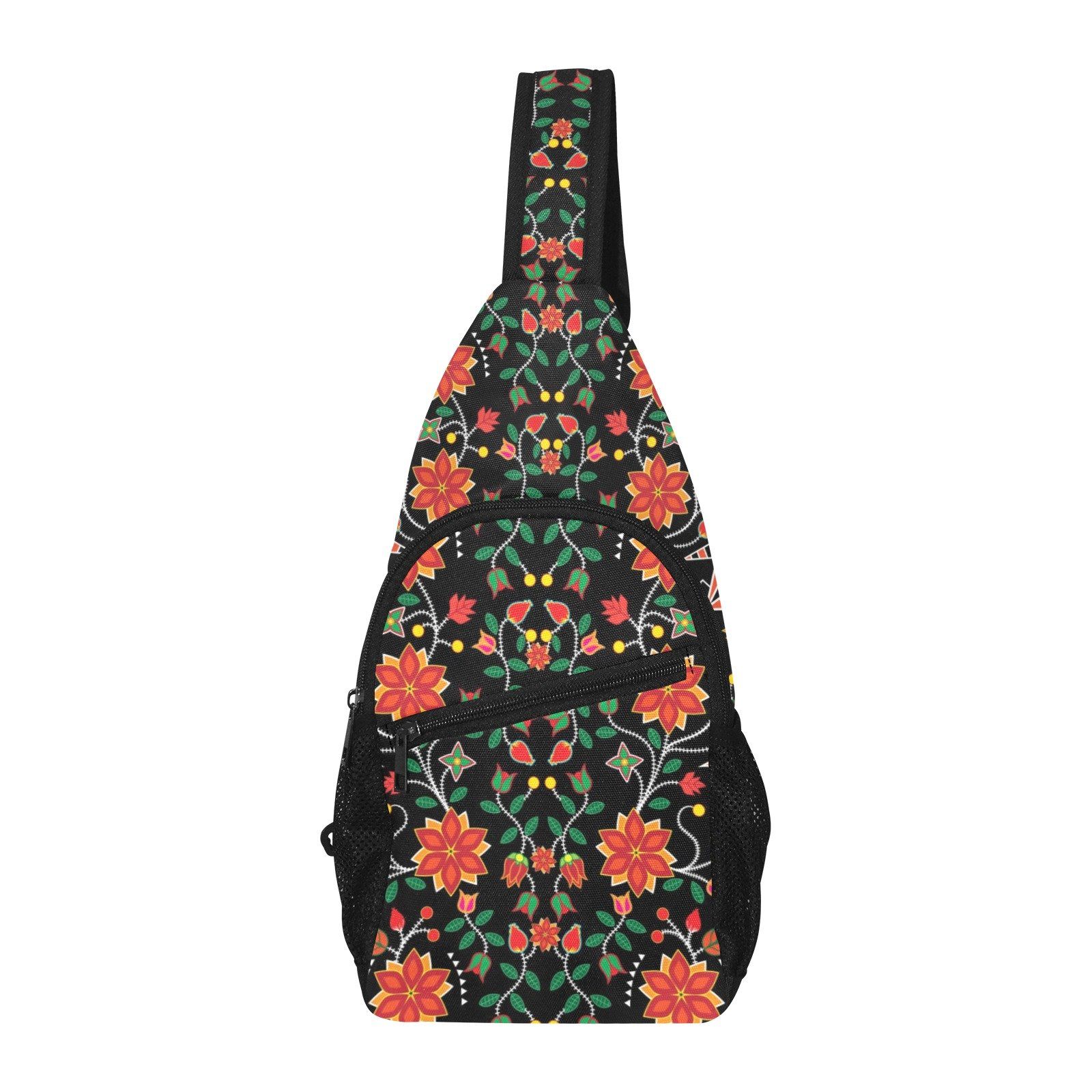 Floral Beadwork Six Bands All Over Print Chest Bag (Model 1719) All Over Print Chest Bag (1719) e-joyer