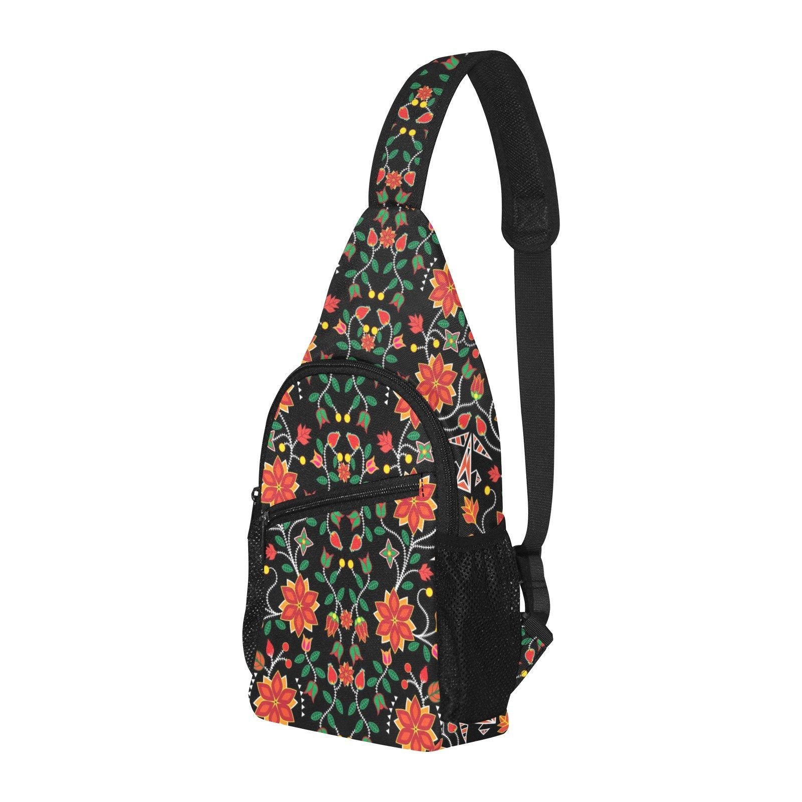 Floral Beadwork Six Bands All Over Print Chest Bag (Model 1719) All Over Print Chest Bag (1719) e-joyer