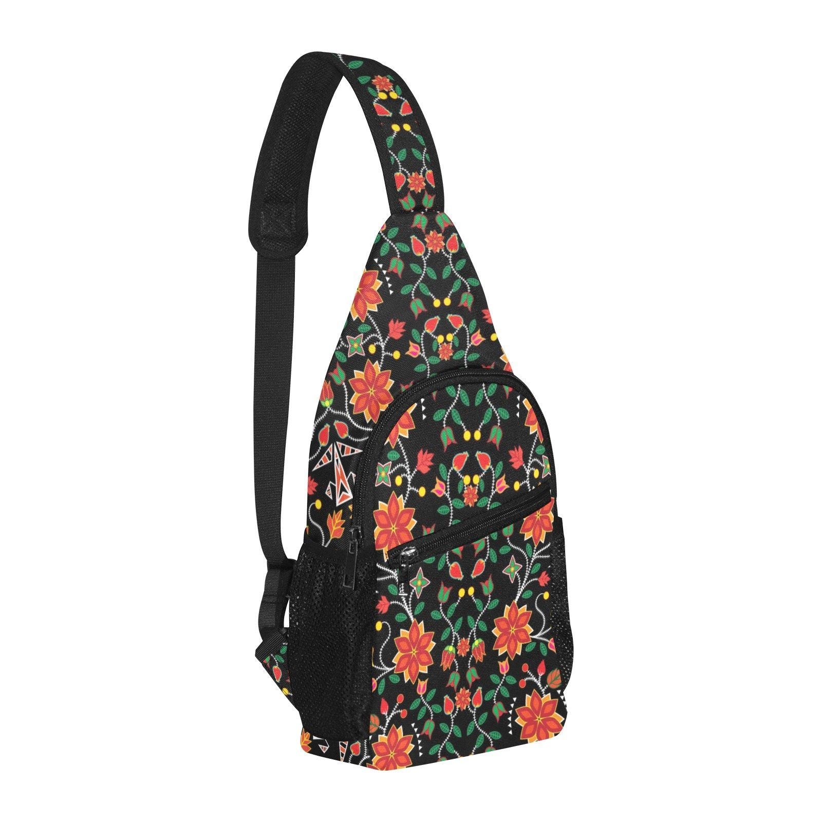 Floral Beadwork Six Bands All Over Print Chest Bag (Model 1719) All Over Print Chest Bag (1719) e-joyer