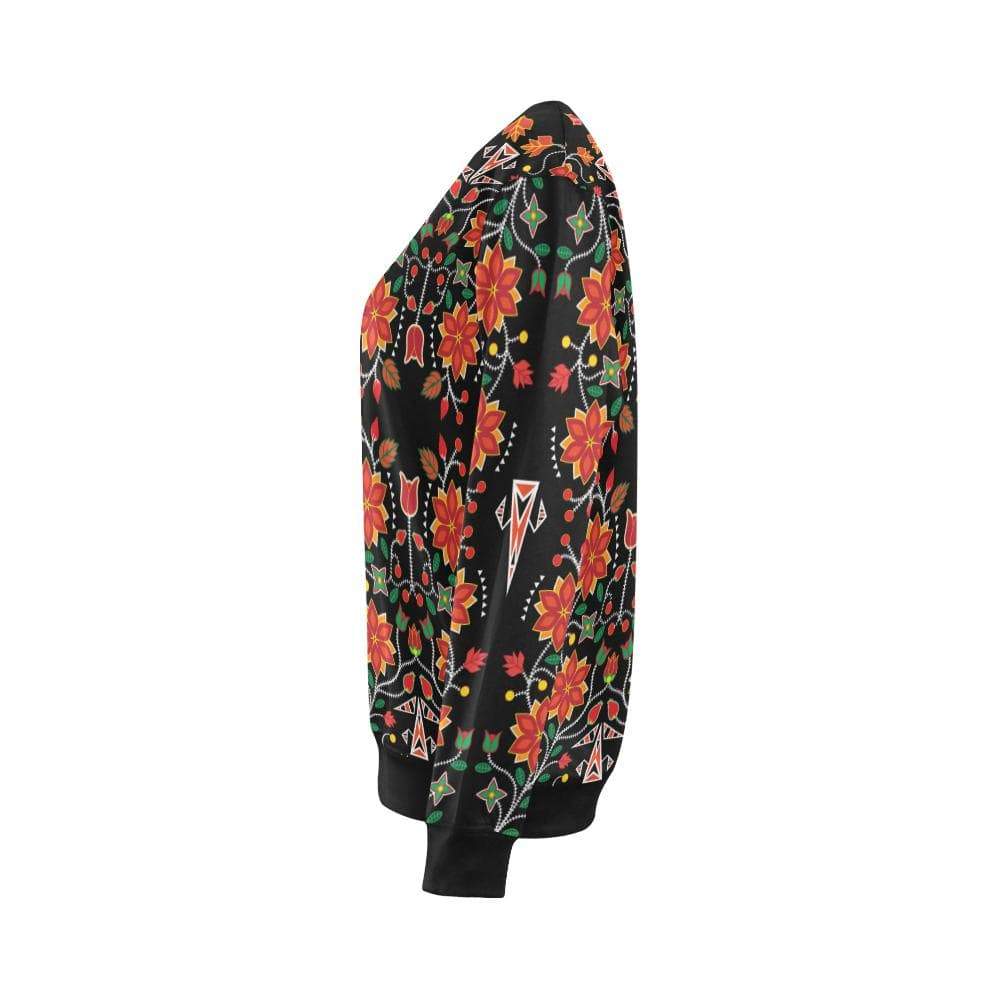 Floral Beadwork Six Bands All Over Print Crewneck Sweatshirt for Women (Model H18) Crewneck Sweatshirt for Women (H18) e-joyer