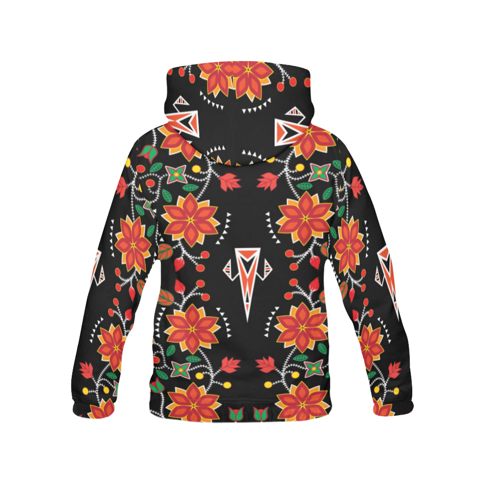 Floral Beadwork Six Bands All Over Print Hoodie for Women (USA Size) (Model H13) Hoodie e-joyer