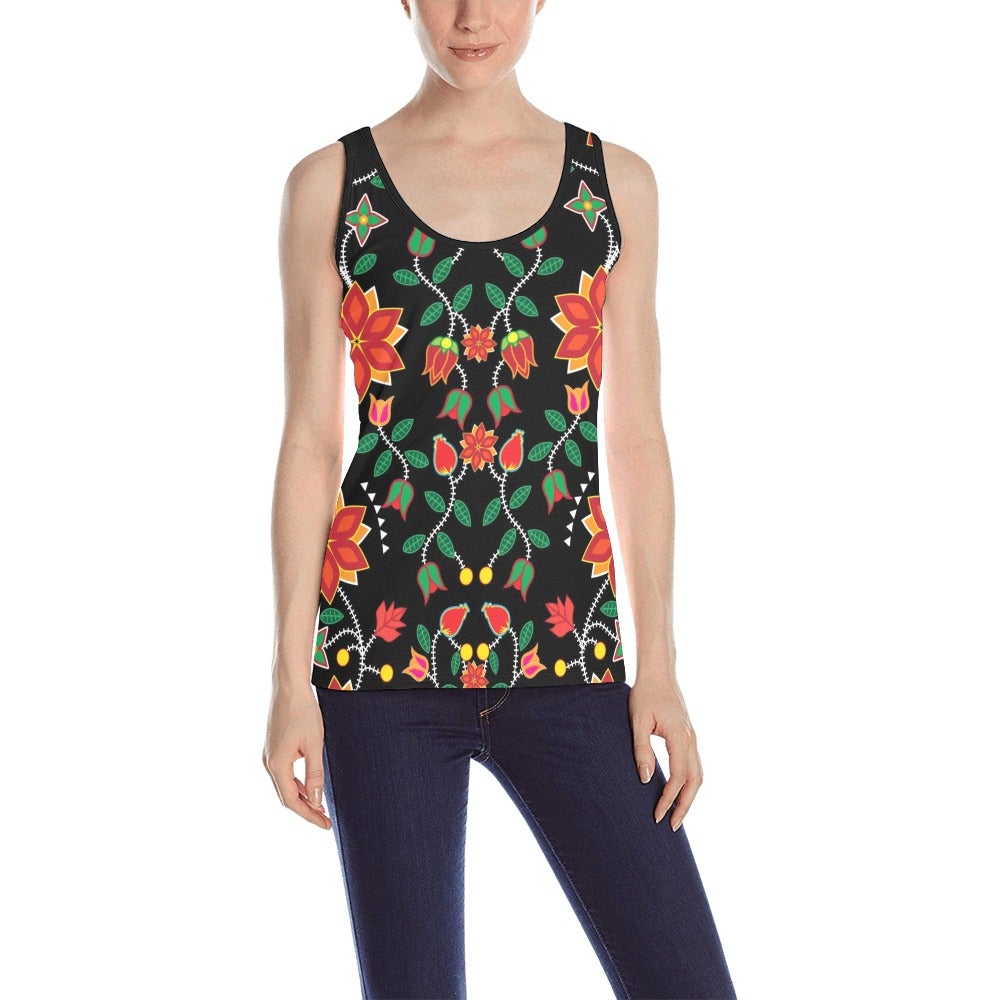 Floral Beadwork Six Bands All Over Print Tank Top for Women (Model T43) All Over Print Tank Top for Women (T43) e-joyer 