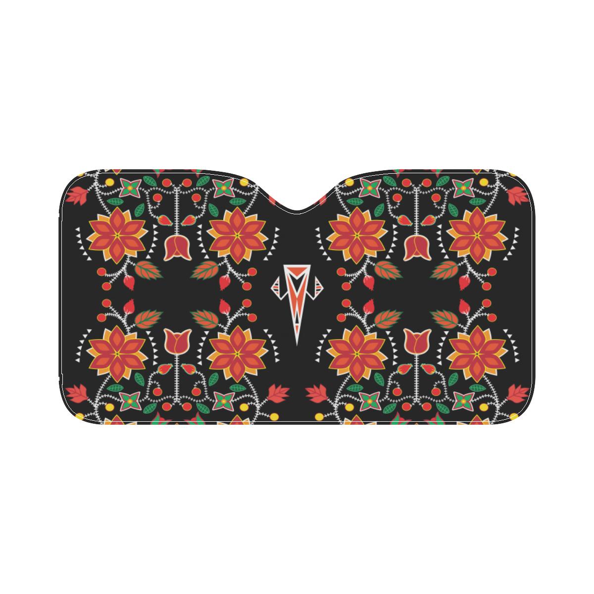 Floral Beadwork Six Bands Car Sun Shade 55"x30" Car Sun Shade e-joyer