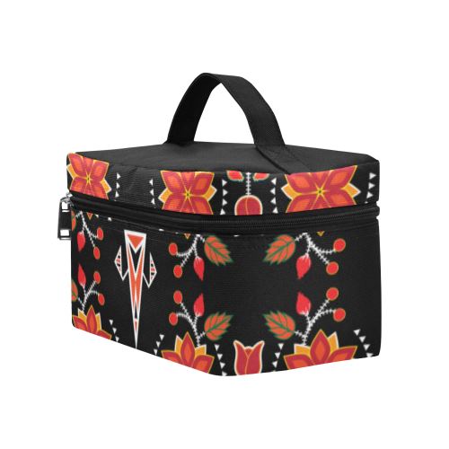 Floral Beadwork Six Bands Cosmetic Bag/Large (Model 1658) Cosmetic Bag e-joyer