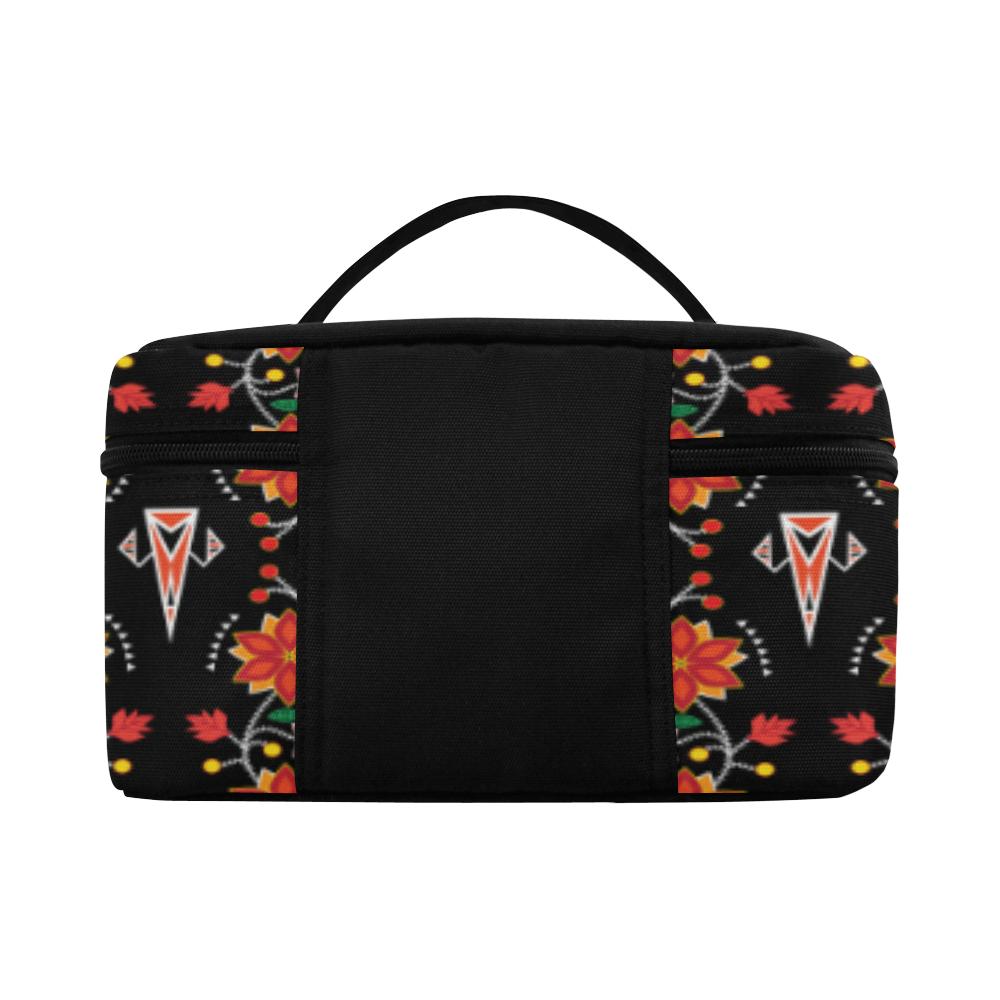 Floral Beadwork Six Bands Cosmetic Bag/Large (Model 1658) Cosmetic Bag e-joyer