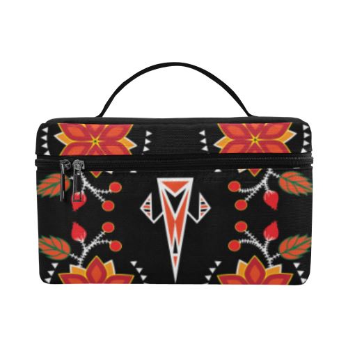 Floral Beadwork Six Bands Cosmetic Bag/Large (Model 1658) Cosmetic Bag e-joyer