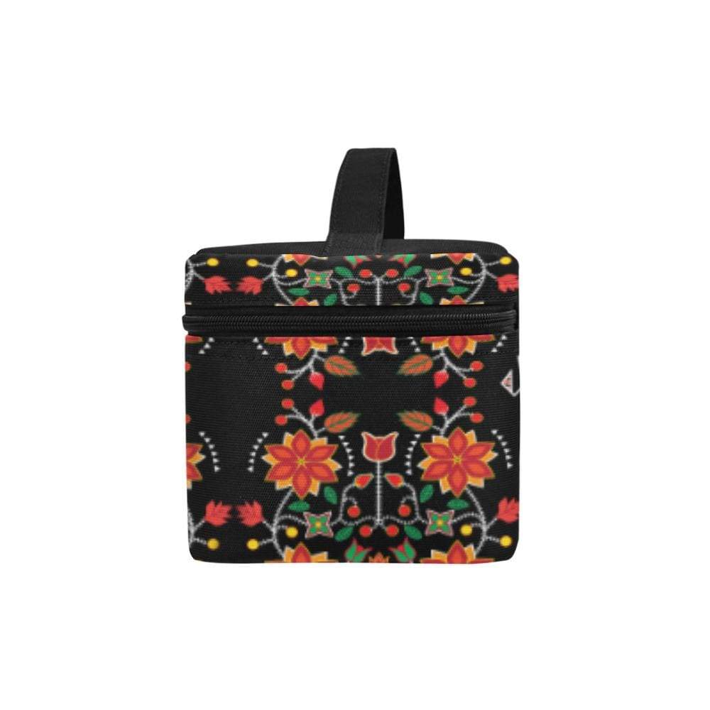 Floral Beadwork Six Bands Cosmetic Bag/Large (Model 1658) Cosmetic Bag e-joyer