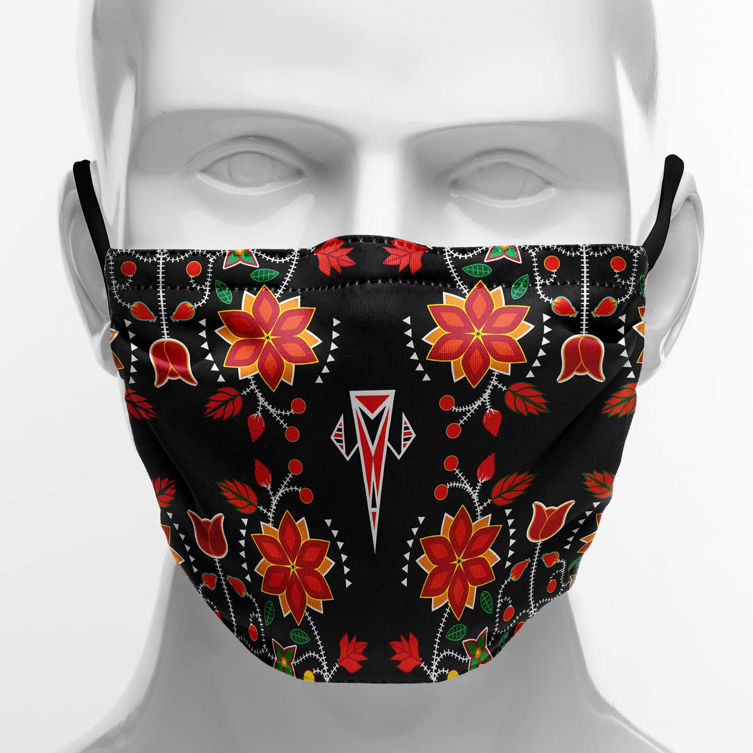 Floral Beadwork Six Bands Face Cover Herman