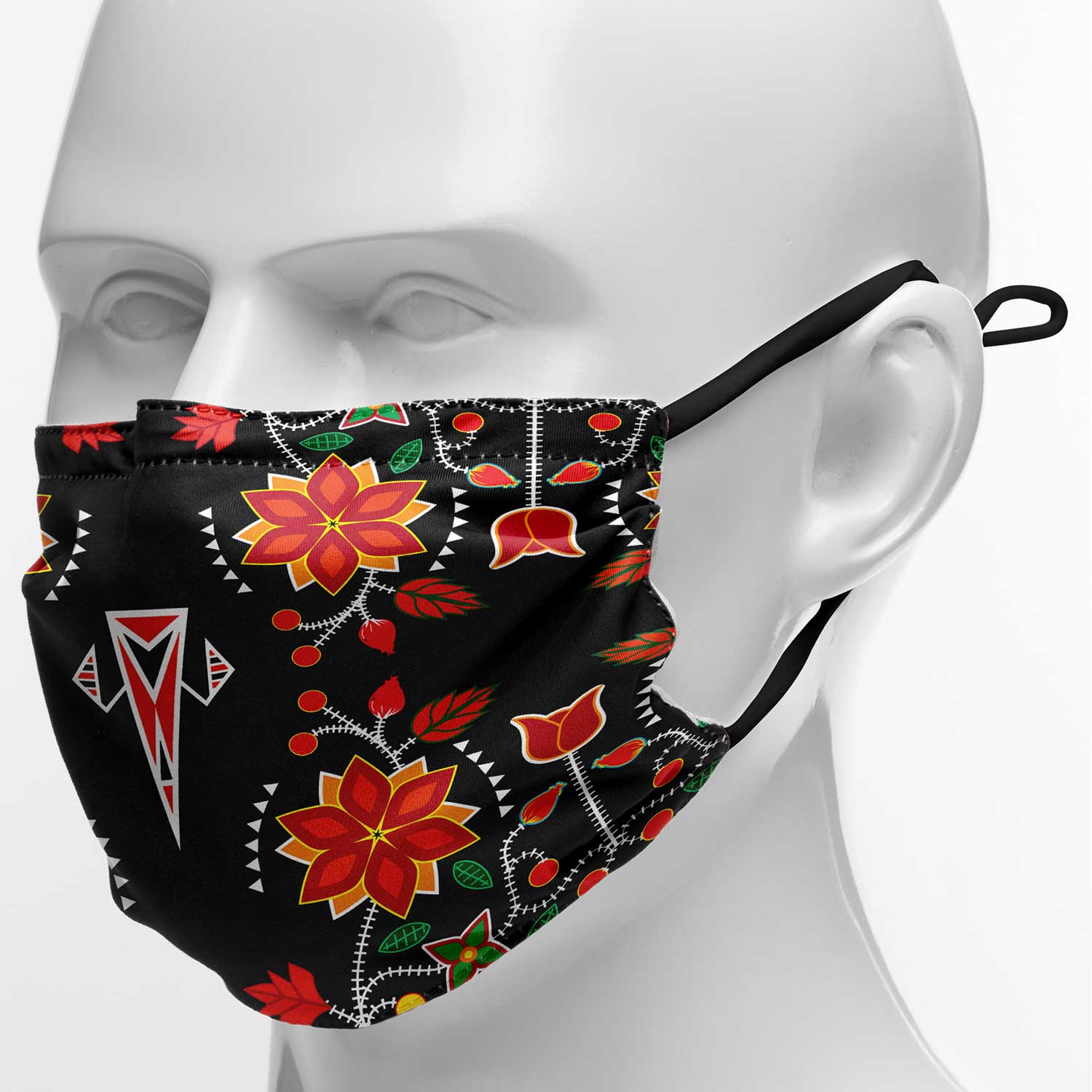 Floral Beadwork Six Bands Face Cover Herman