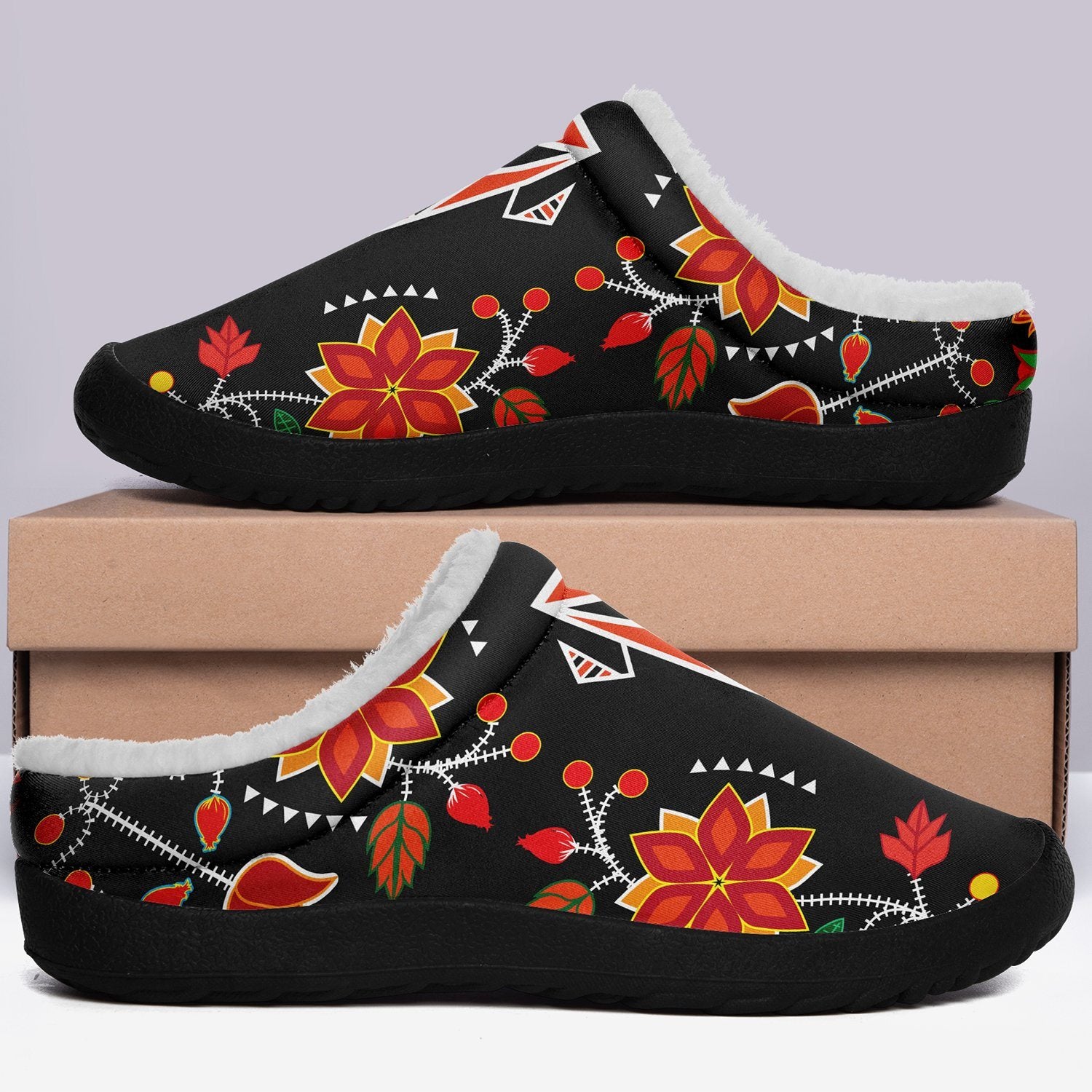 Floral Beadwork Six Bands Ikinnii Indoor Slipper 49 Dzine