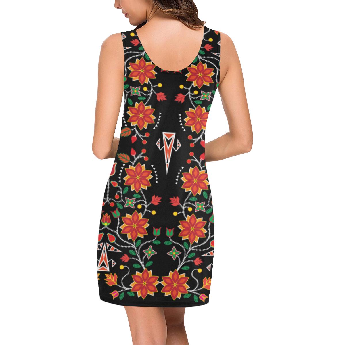 Floral Beadwork Six Bands IkstsÃmiwa Vest Dress (Model D06) Medea Vest Dress (D06) e-joyer