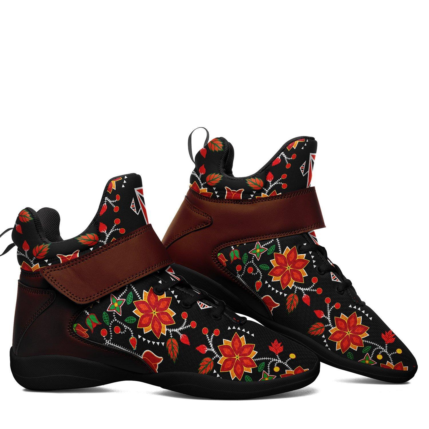 Floral Beadwork Six Bands Ipottaa Basketball / Sport High Top Shoes - Black Sole 49 Dzine
