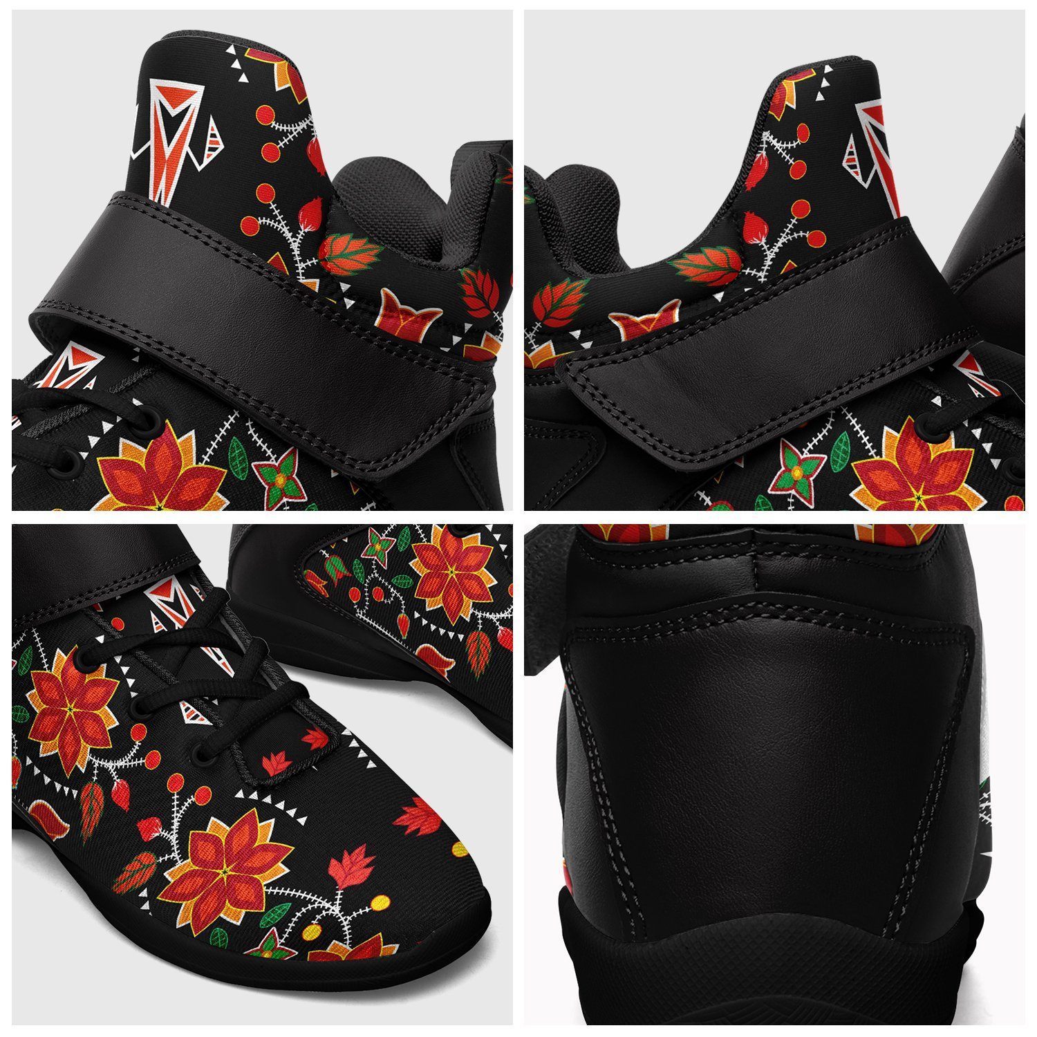 Floral Beadwork Six Bands Ipottaa Basketball / Sport High Top Shoes - Black Sole 49 Dzine 