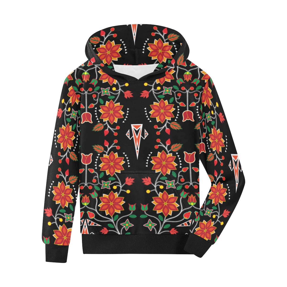 Floral Beadwork Six Bands Kids' All Over Print Hoodie (Model H38) Kids' AOP Hoodie (H38) e-joyer