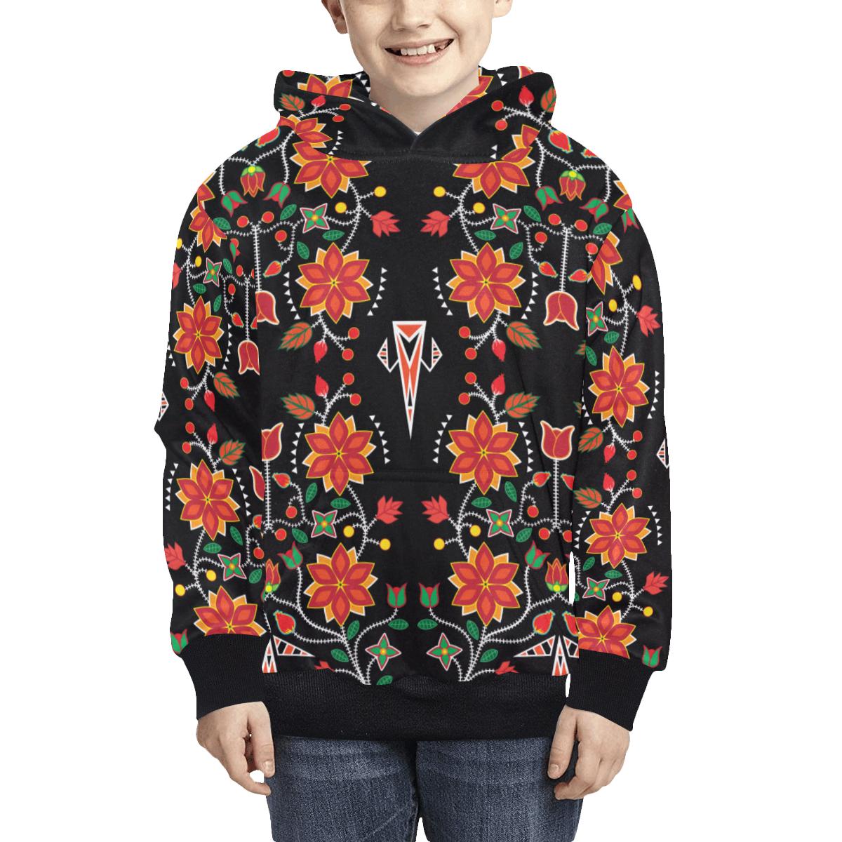 Floral Beadwork Six Bands Kids' All Over Print Hoodie (Model H38) Kids' AOP Hoodie (H38) e-joyer
