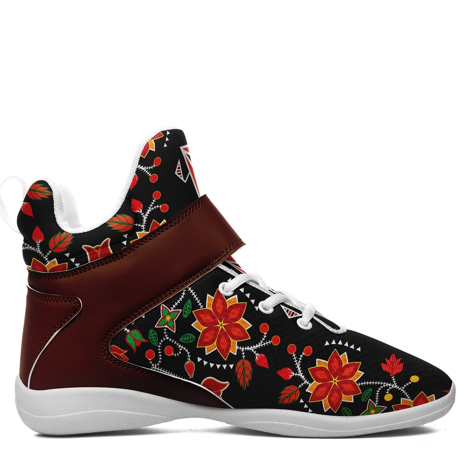 Floral Beadwork Six Bands Kid's Ipottaa Basketball / Sport High Top Shoes 49 Dzine