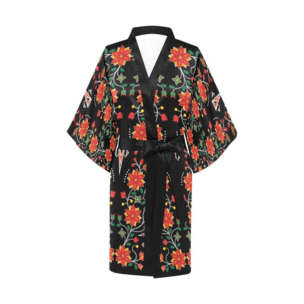 Floral Beadwork Six Bands Kimono Robe Artsadd