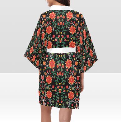 Floral Beadwork Six Bands Kimono Robe Artsadd