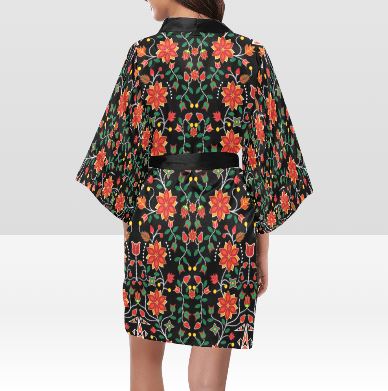 Floral Beadwork Six Bands Kimono Robe Artsadd