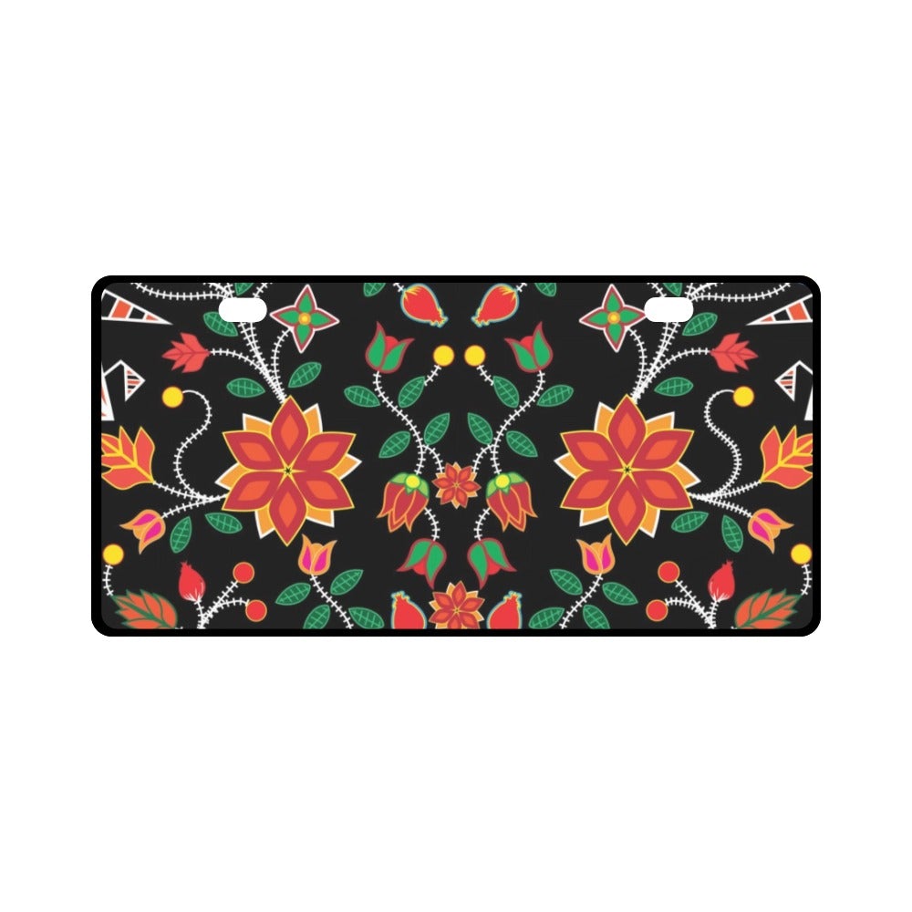 Floral Beadwork Six Bands License Plate License Plate e-joyer