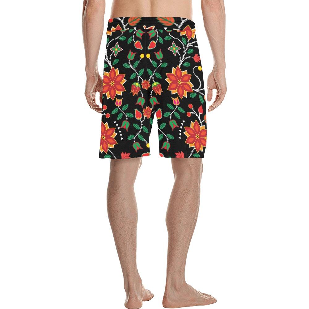 Floral Beadwork Six Bands Men's All Over Print Casual Shorts (Model L23) short e-joyer 